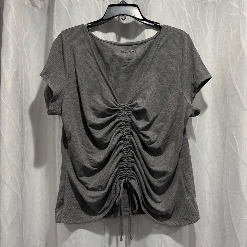 torrid Gray Ruched Front Crop Top